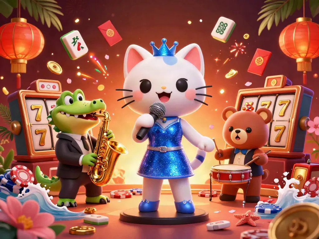 Experience the excitement of LUCKYWIN 88 with a vibrant casino illustration featuring animated characters and floating slot game elements.