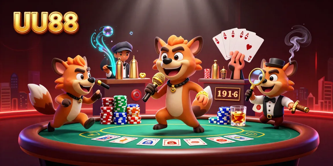 Experience the UU88 casino vibe with animated hyenas in an action-filled comedy scene.
