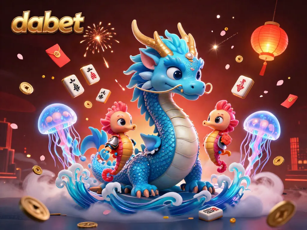 Engage with Dabet's thrilling gaming experience featuring a vibrant water dragon scene.