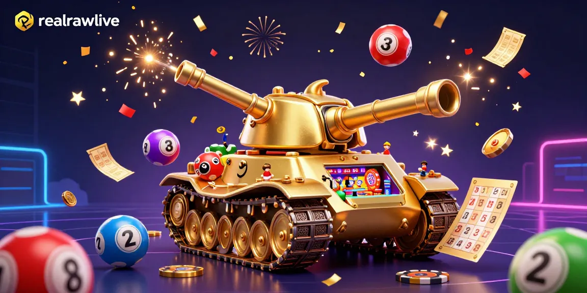 Engage with realrawlive's vibrant gaming atmosphere featuring a golden beetle tank casino amidst colorful lottery excitement.