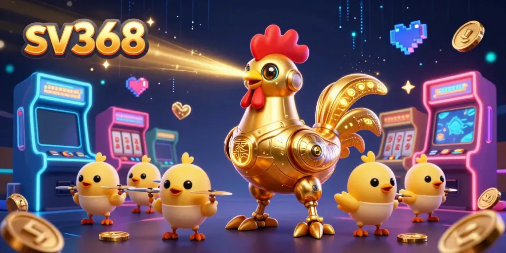 Experience thrilling gameplay at sv368 with exciting 3D casino-themed illustrations.