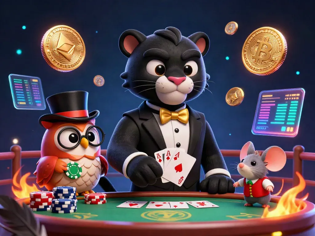 Join the excitement at ALo 789 as the panther deals cards in a dynamic cockfighting-themed illustration.