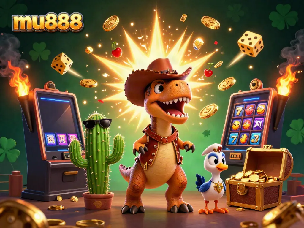 Experience thrilling gameplay with mu888 Casino, featuring vibrant characters and dynamic jackpot action!