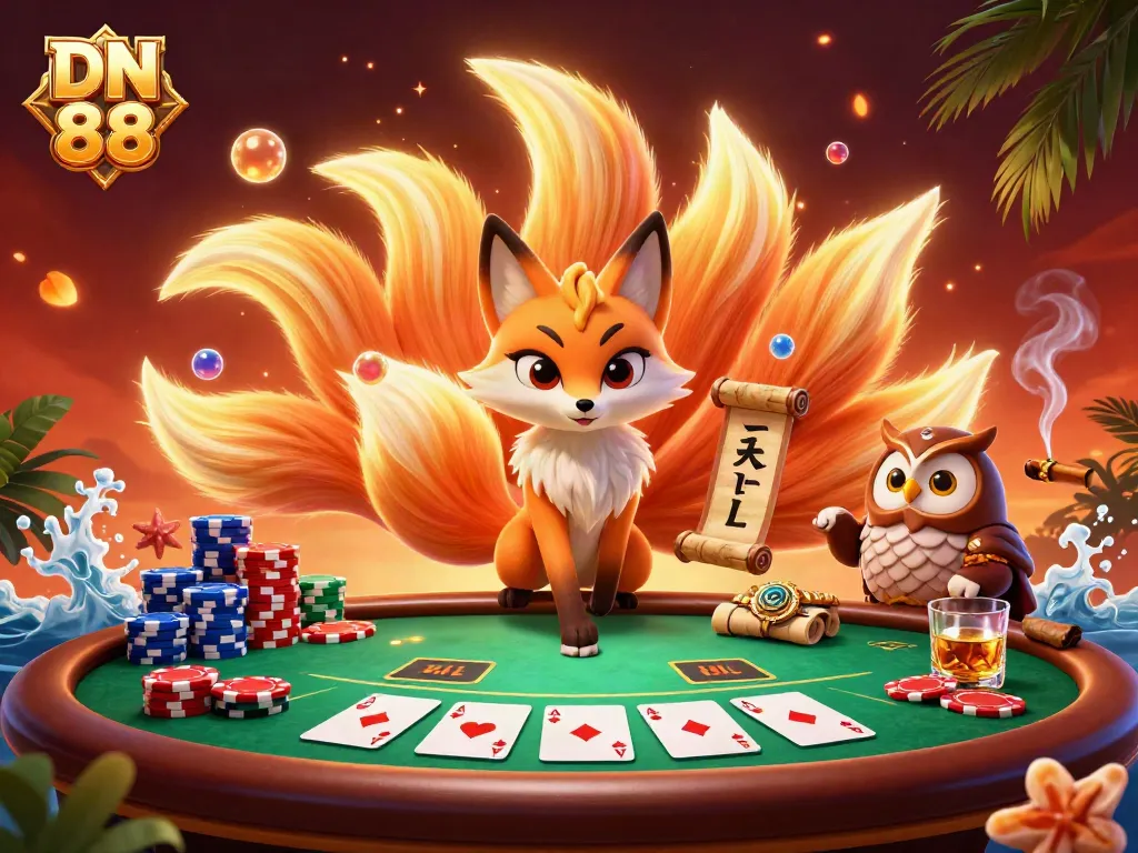 Experience exciting moments at DN 88 with a vibrant poker scene featuring enchanting characters and rich game elements.